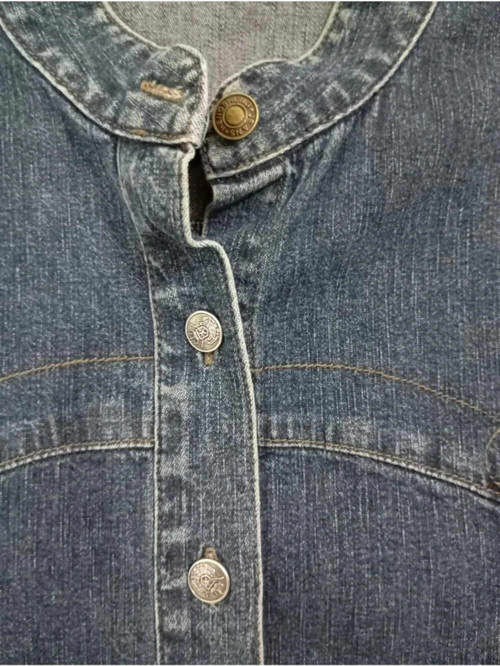 Ulla Popken Womens Denim Jacket Stand Collar Relaxed Fit Siz 12/14 Casual Style
